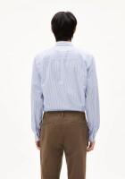 Armedangels Herren Hemd Quaasa stripe white-dark morning