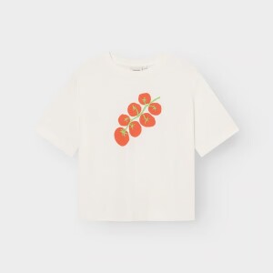 Dedicated Damen T-Shirt Vadstena Tomato Off-White