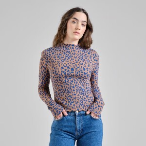 Dedicated Damen Longsleeve Ryd Leopard Light Brown