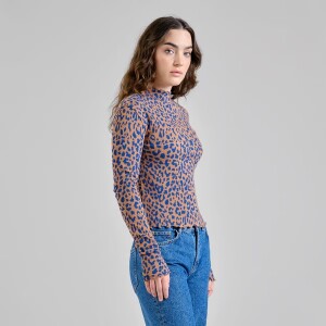 Dedicated Damen Longsleeve Ryd Leopard Light Brown