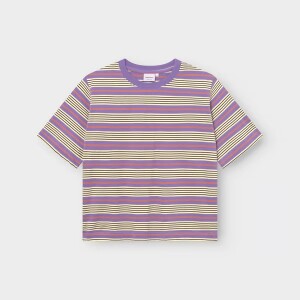 Dedicated Damen T-Shirt Vadstena Retro Stripes Haze Purple