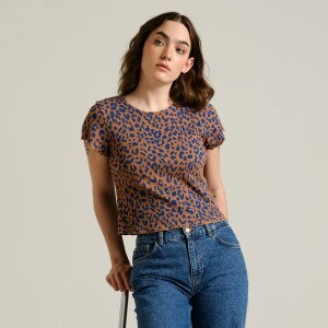 Dedicated Damen T-Shirt Ven Leopard Light Brown