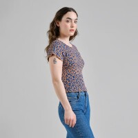 Dedicated Damen T-Shirt Ven Leopard Light Brown