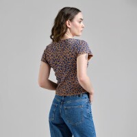 Dedicated Damen T-Shirt Ven Leopard Light Brown