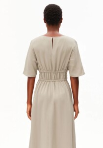 Armedangels Damen Kleid GERAFFTES KLEID LEINEN-MIX sandstone