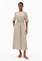 Armedangels Damen Kleid GERAFFTES KLEID LEINEN-MIX sandstone