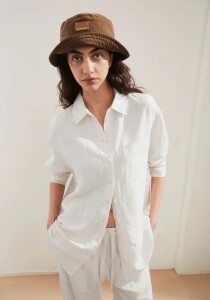 Armedangels Damen Bluse Linen Blend Shirt oatmilk