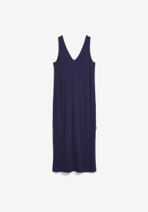 Armedangels Damen Kleid ÄRMELLOSES JERSEY-MIDI-KLEID tinted navy