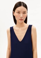 Armedangels Damen Kleid ÄRMELLOSES JERSEY-MIDI-KLEID tinted navy