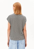 Armedangels Damen T-Shirt slub jersey stripe black-oatmilk
