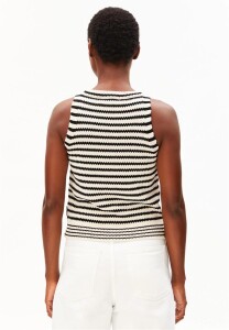 Armedangels Damen Top GESTREIFTES STRICKTOP undyed-black