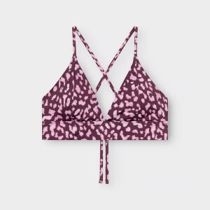 Dedicated Damen Bikini Top Alva Leopard Burgundy