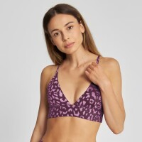 Dedicated Damen Bikini Top Alva Leopard Burgundy