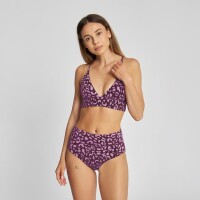 Dedicated Damen Bikini Top Alva Leopard Burgundy