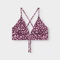 Dedicated Damen Bikini Top Alva Leopard Burgundy