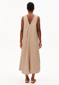 Armedangels Damen Kleid V-AUSSCHNITT POPLIN MAXI-KLEID true camel