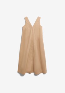 Armedangels Damen Kleid V-AUSSCHNITT POPLIN MAXI-KLEID true camel