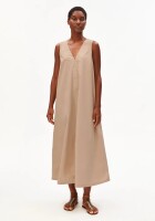 Armedangels Damen Kleid V-AUSSCHNITT POPLIN MAXI-KLEID true camel