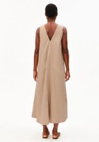 Armedangels Damen Kleid V-AUSSCHNITT POPLIN MAXI-KLEID true camel