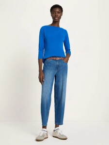 Lanius Damen T-Shirt U-Boot-Shirt mit 3/4 Arm lapis