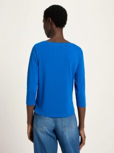 Lanius Damen T-Shirt U-Boot-Shirt mit 3/4 Arm lapis