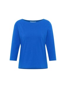 Lanius Damen T-Shirt U-Boot-Shirt mit 3/4 Arm lapis
