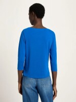 Lanius Damen T-Shirt U-Boot-Shirt mit 3/4 Arm lapis