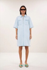 by bar Damen Kleid Philipe bleached denim