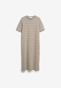 Armedangels Damen Kleid Xelinaa Fine Stripe seal grey-undyed