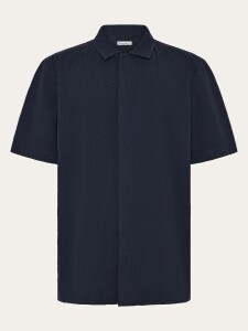 KnowledgeCotton Herren Hemd kurzarm Relaxed Seersucker...