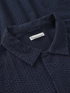 KnowledgeCotton Herren Hemd kurzarm Relaxed Seersucker...