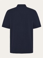 KnowledgeCotton Herren Hemd kurzarm Relaxed Seersucker 1090172 Night Sky