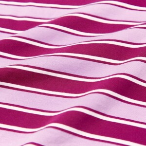popeia Damen Sweater Langarmshirt Gestreift aus Bio-Baumwolle in aubergine/pink