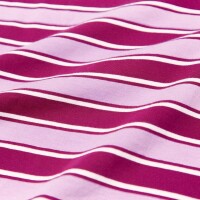 popeia Damen Sweater Langarmshirt Gestreift aus Bio-Baumwolle in aubergine/pink
