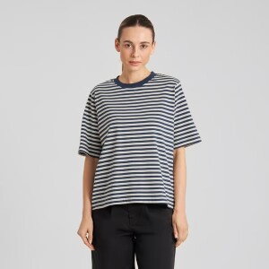 Dedicated Damen T-Shirt Vadstena stripes insignia blue