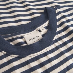 Dedicated Damen T-Shirt Vadstena stripes insignia blue