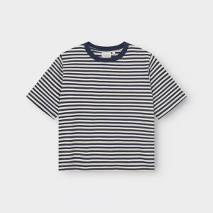 Dedicated Damen T-Shirt Vadstena stripes insignia blue