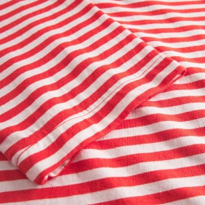 Dedicated Damen T-Shirt Vadstena stripes grenadine red