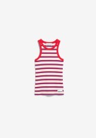 Armedangels Damen Top Kanitaa stripes light oatmilk-mars red-dynamo blue