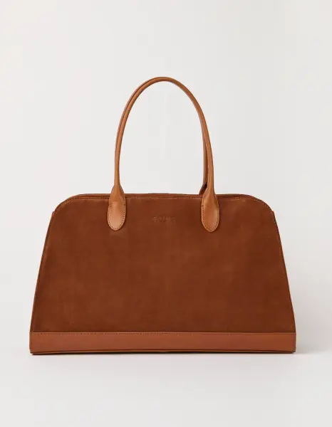 O My Bag Damen Handtasche Alma Cognac Suede Stromboli