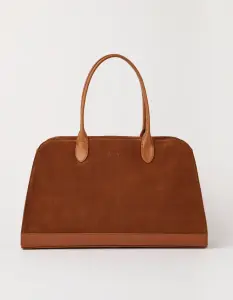 O My Bag Damen Handtasche Alma Cognac Suede Stromboli