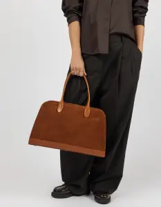 O My Bag Damen Handtasche Alma Cognac Suede Stromboli