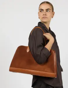 O My Bag Damen Handtasche Alma Cognac Suede Stromboli