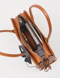 O My Bag Damen Handtasche Alma Cognac Suede Stromboli
