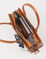 O My Bag Damen Handtasche Alma Cognac Suede Stromboli