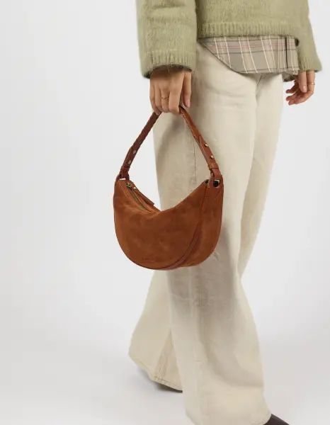 O My Bag Damen Handtasche LEO Short strap Cognac Suede