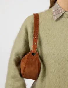 O My Bag Damen Handtasche LEO Short strap Cognac Suede