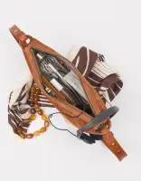 O My Bag Damen Handtasche LEO Short strap Cognac Suede