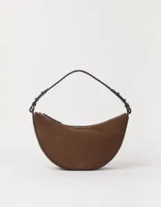 O My Bag Damen Handtasche LEO Short strap Chocolate Suede