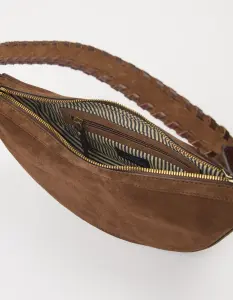 O My Bag Damen Handtasche LEO Short strap Chocolate Suede
